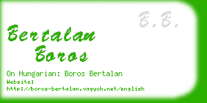 bertalan boros business card